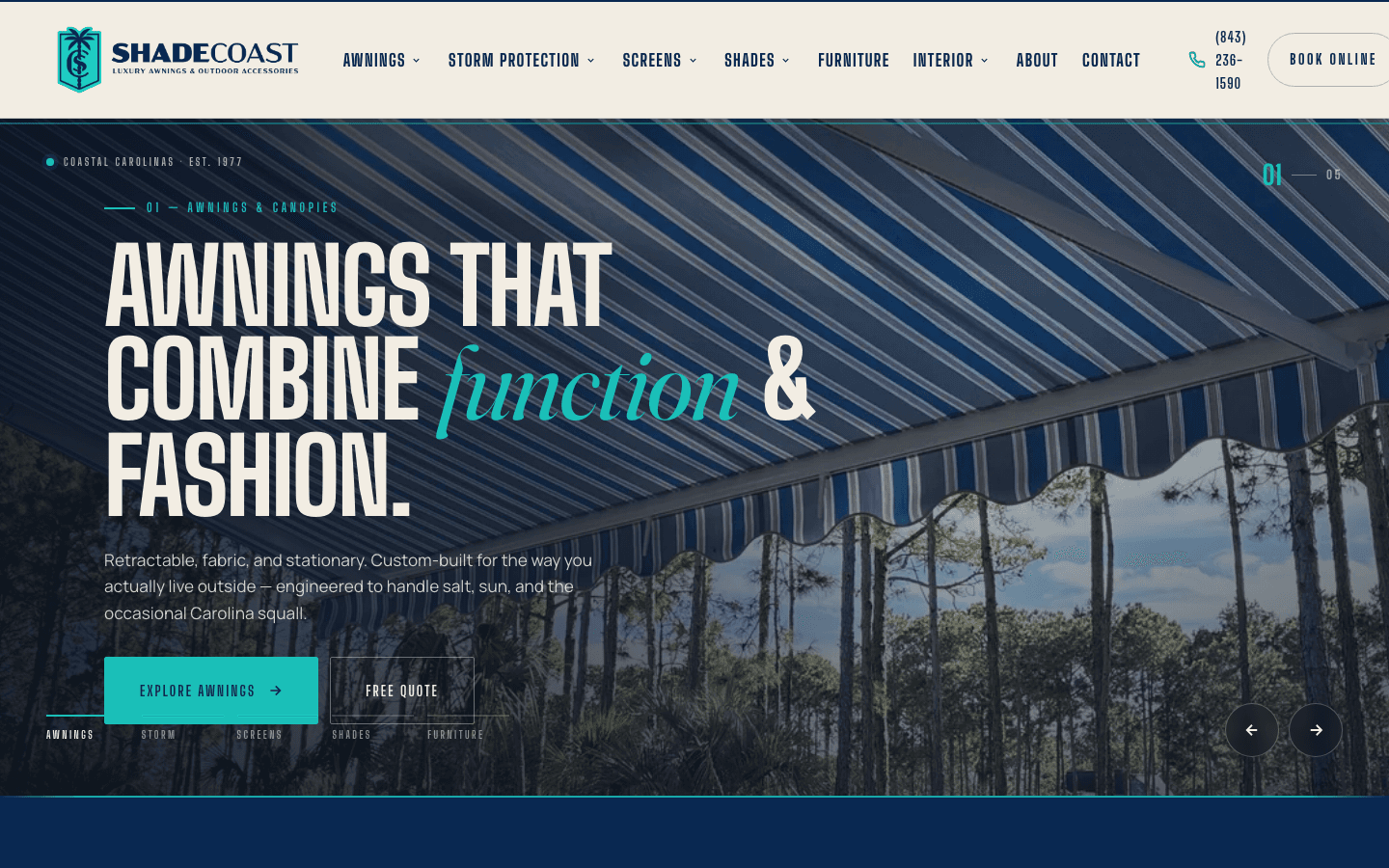 Shade Coast website built by Venbit