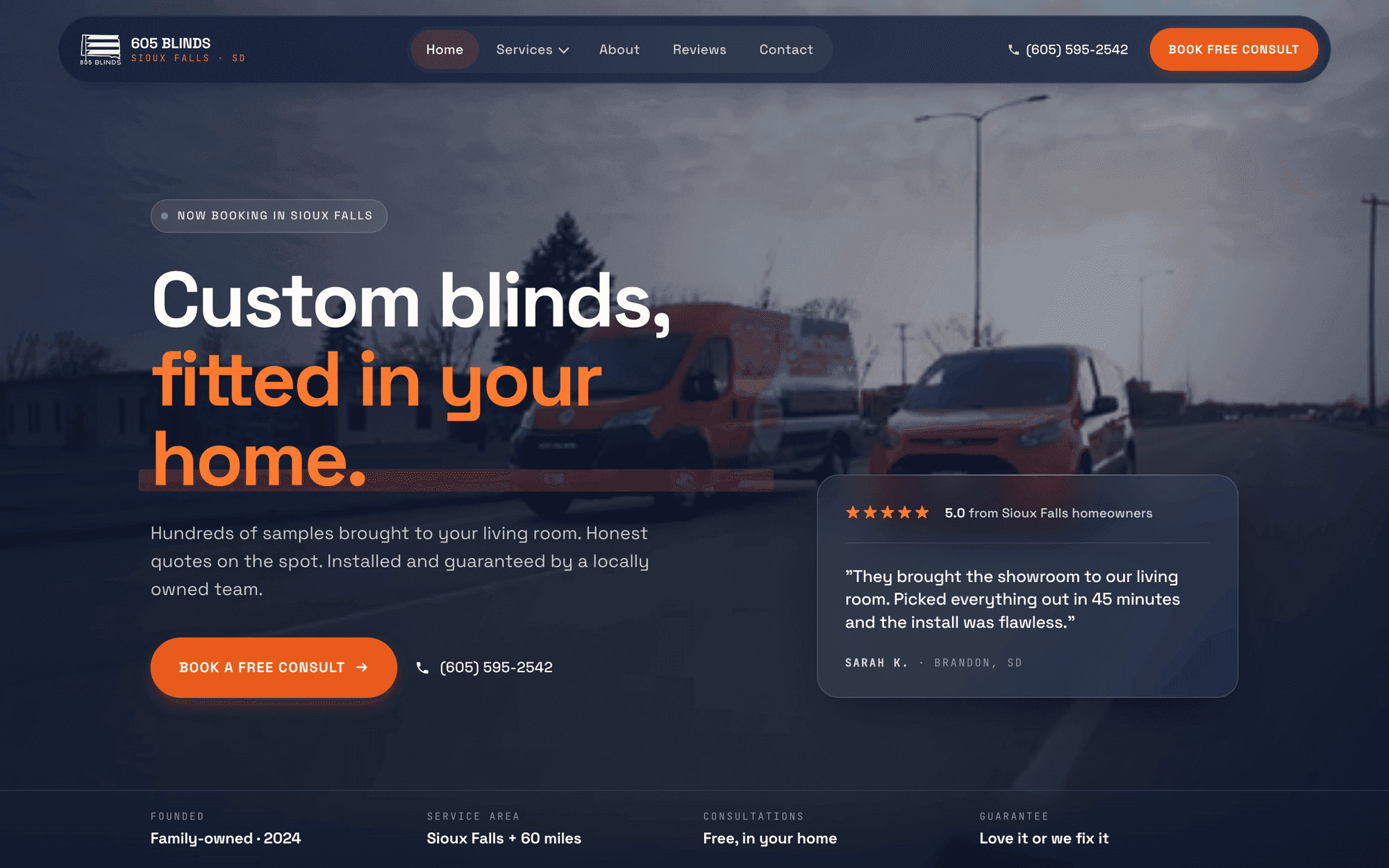 605 Blinds website maintained by Venbit