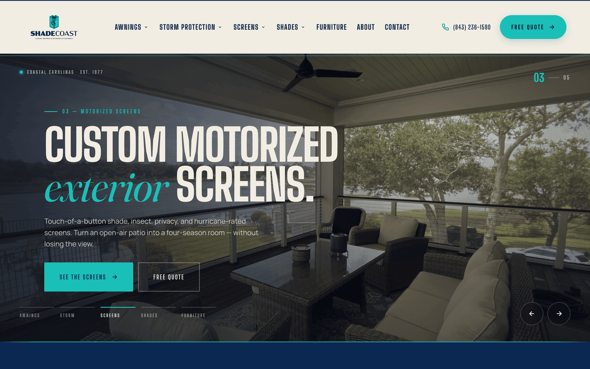 ShadeCoast website designed by Venbit