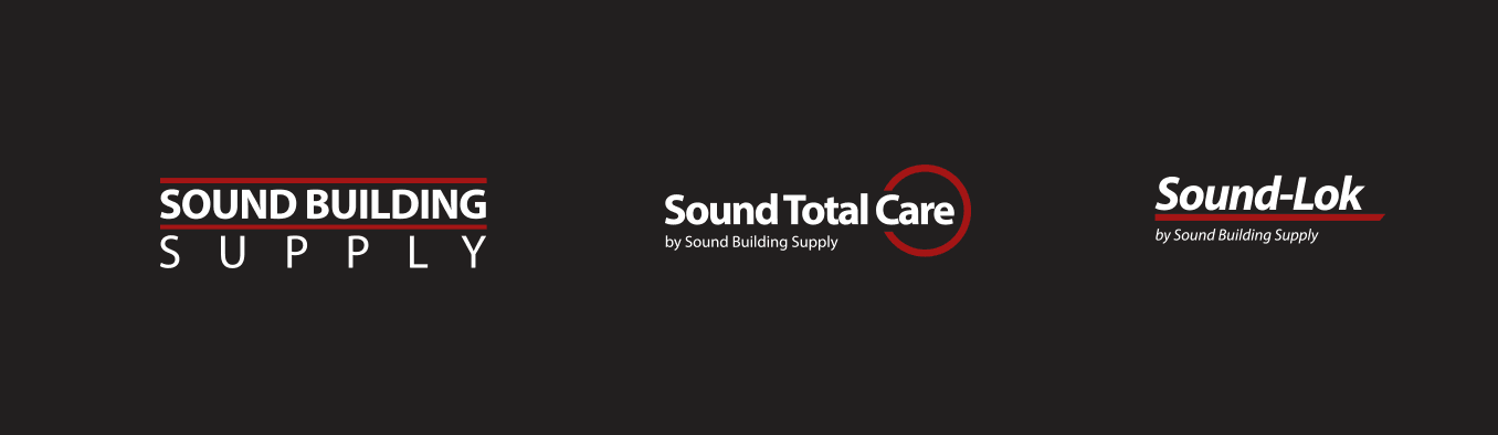 Sound Building Supply brand family: Sound Building Supply, Sound Total Care, and Sound-Lok, designed by Venbit