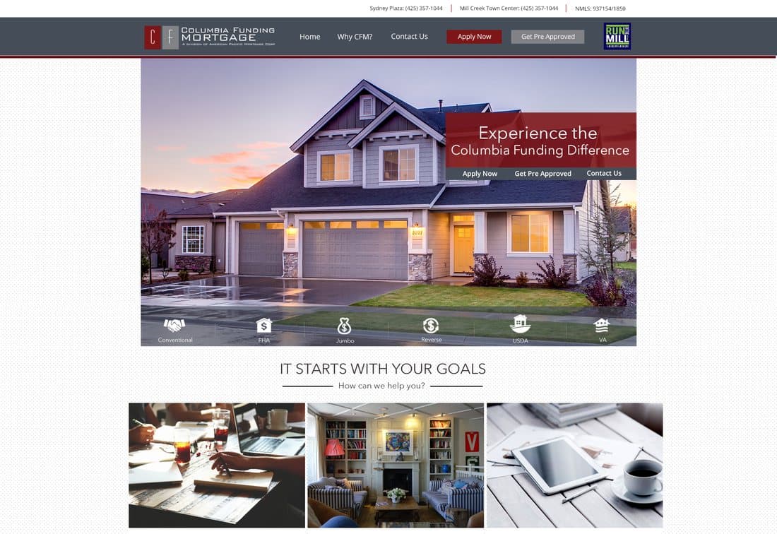 Columbia Funding website designed by Venbit