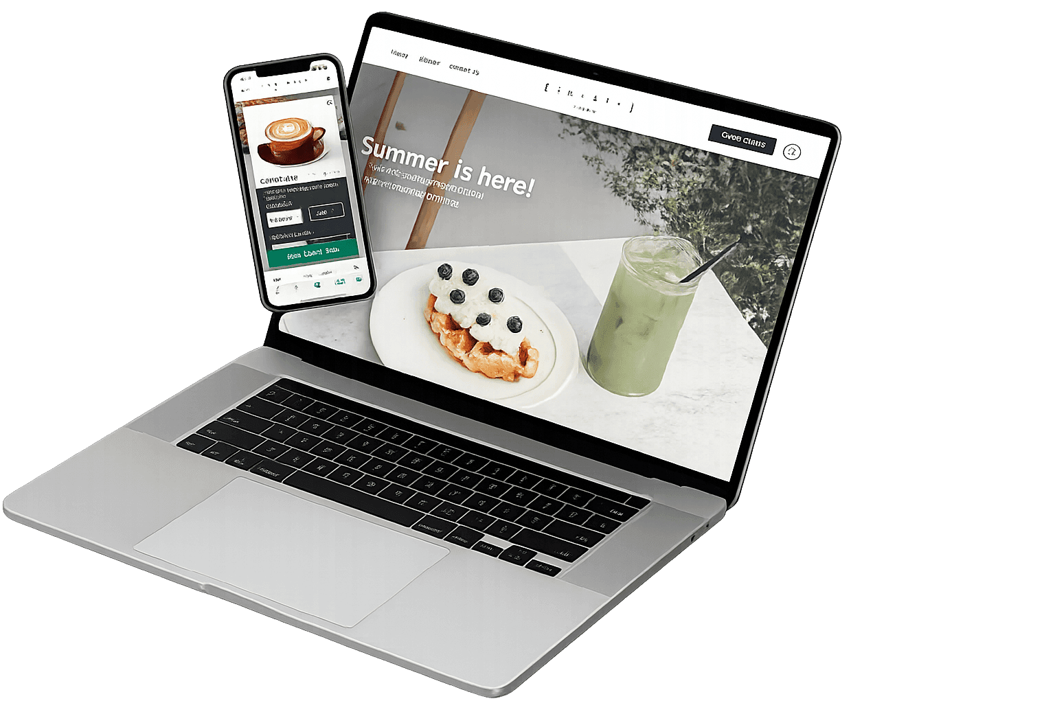 A Venbit client website shown responsive on a laptop and phone